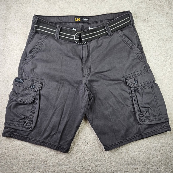 Lee Men's Y2K Belted‎ Cargo Shorts Gray Casual Outdoor Everyday Leisure Size 38 - Picture 1 of 6